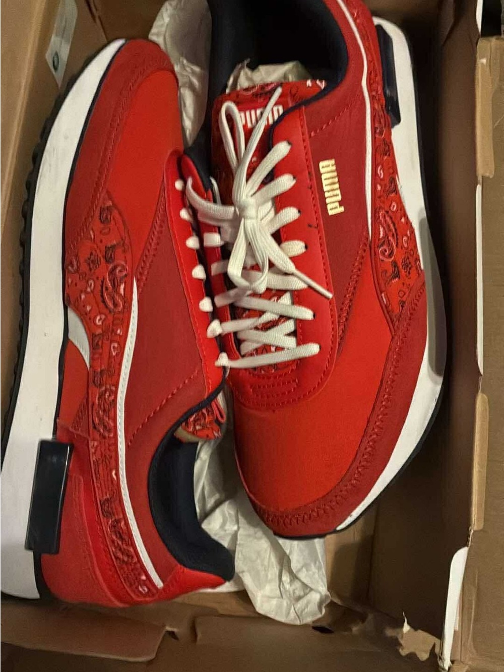 Puma Red Bandana-Accent Women's Sneakers